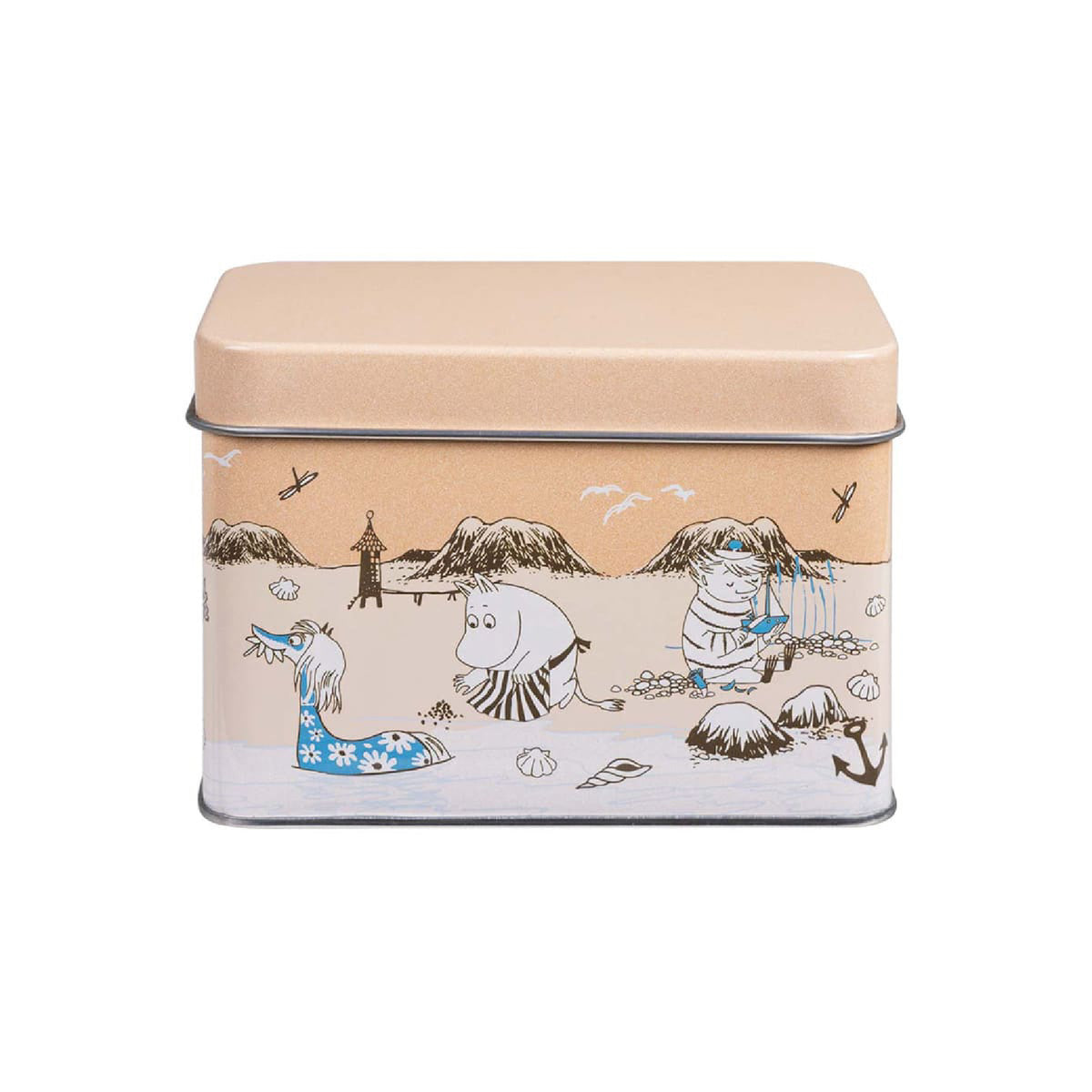 Moomin Beach Trip Tea Tin Orange