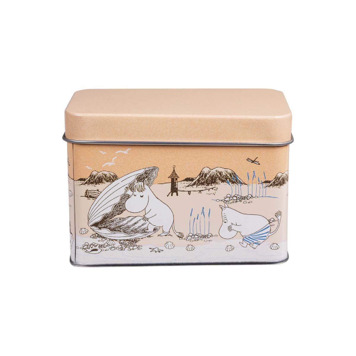 Moomin Beach Trip Tea Tin Orange