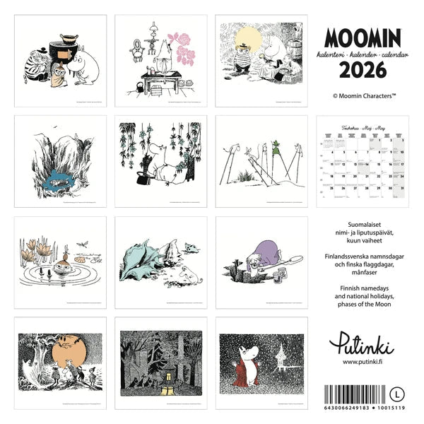 Moomin Flowers Wall Calendar 2026