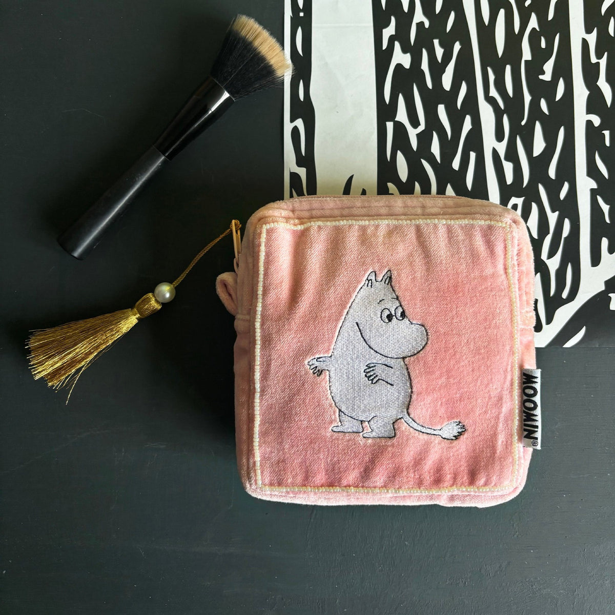 Moomin Makeup Bag Velvet Pink