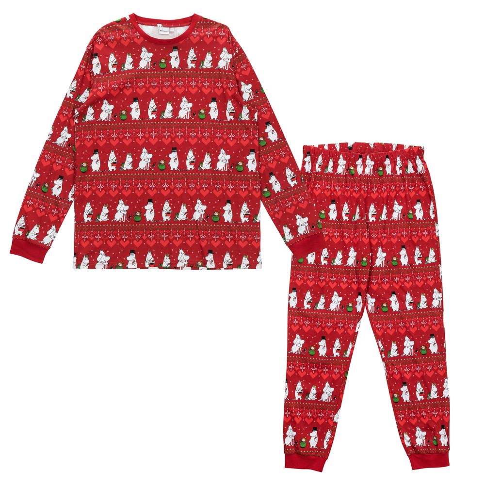 Moomin Winter Heart Men Pyjamas Red - The Official Moomin Shop
