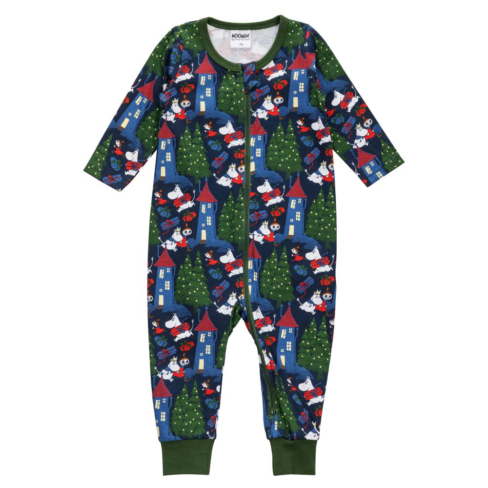 Moomin Bustling Baby Pyjamas Darkblue - The Official Moomin Shop