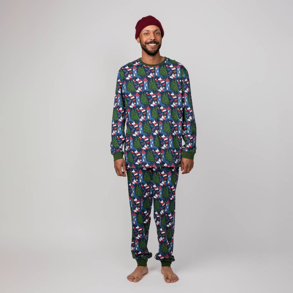 Moomin Bustling Men Pyjamas Darkblue - The Official Moomin Shop