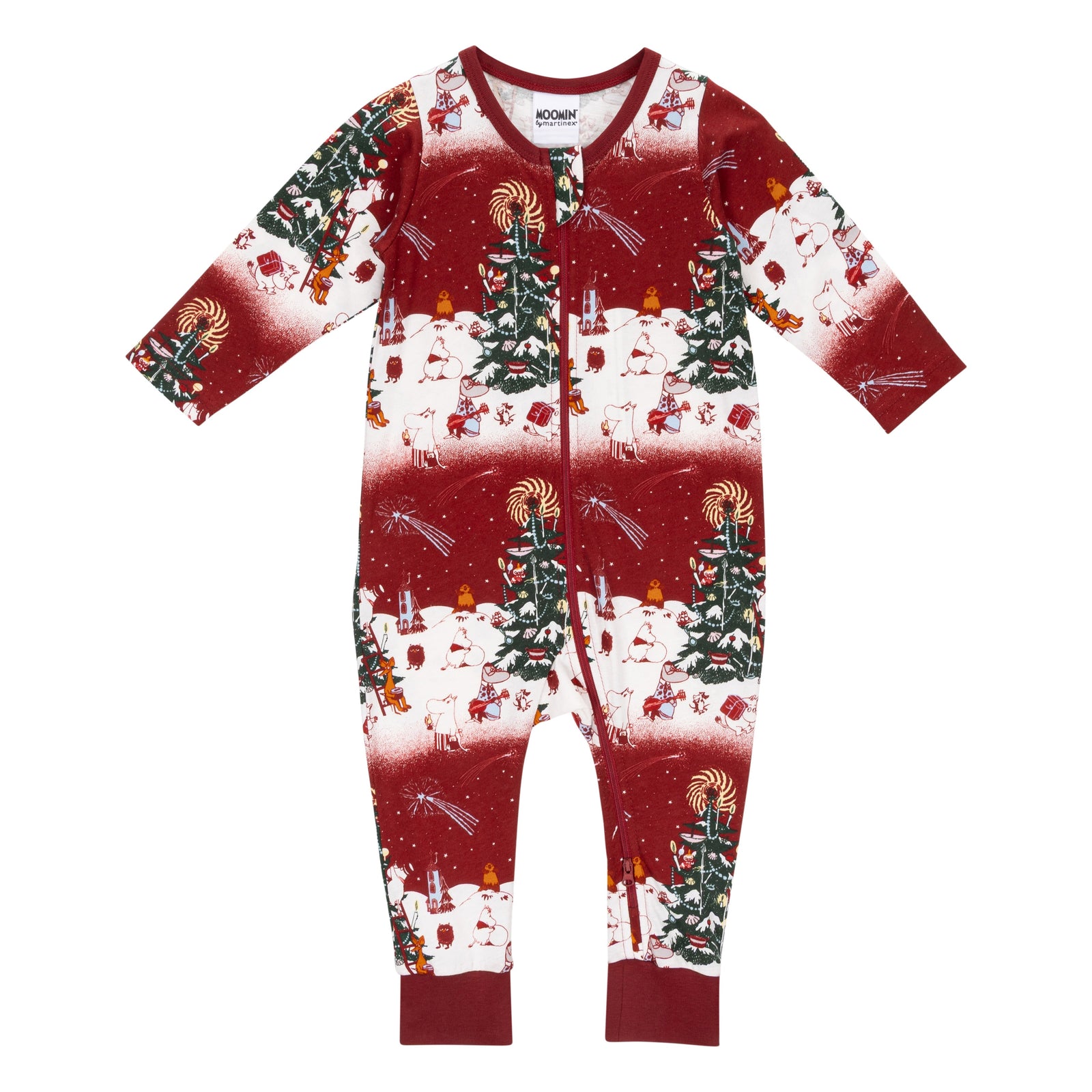 Moomin Yule Night Baby Pyjamas Red - The Official Moomin Shop