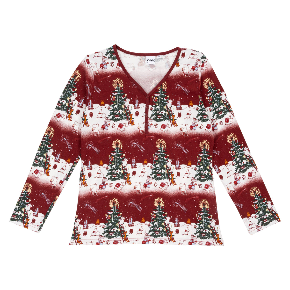 Moomin Yule Night Women Pyjamas Red - The Official Moomin Shop