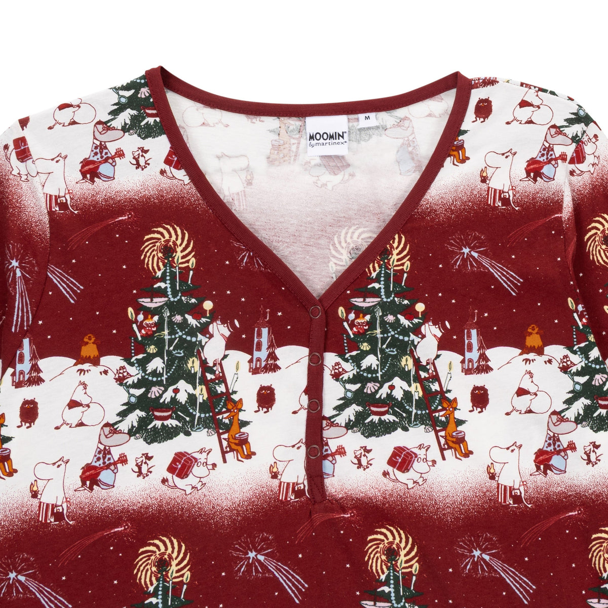 Moomin Yule Night Women Pyjamas Red - The Official Moomin Shop