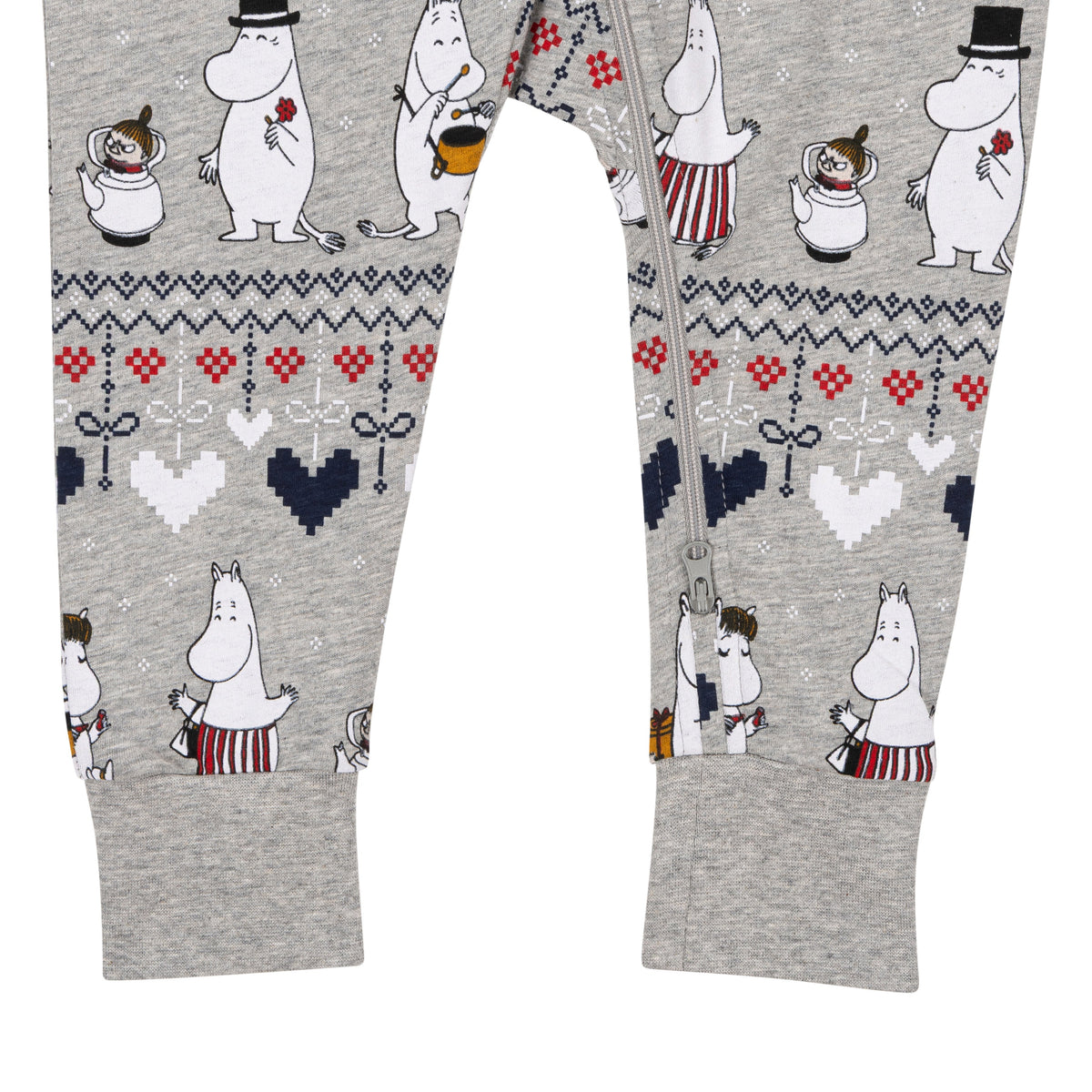 Moomin Winter Heart Baby Pyjamas Grey - The Official Moomin Shop