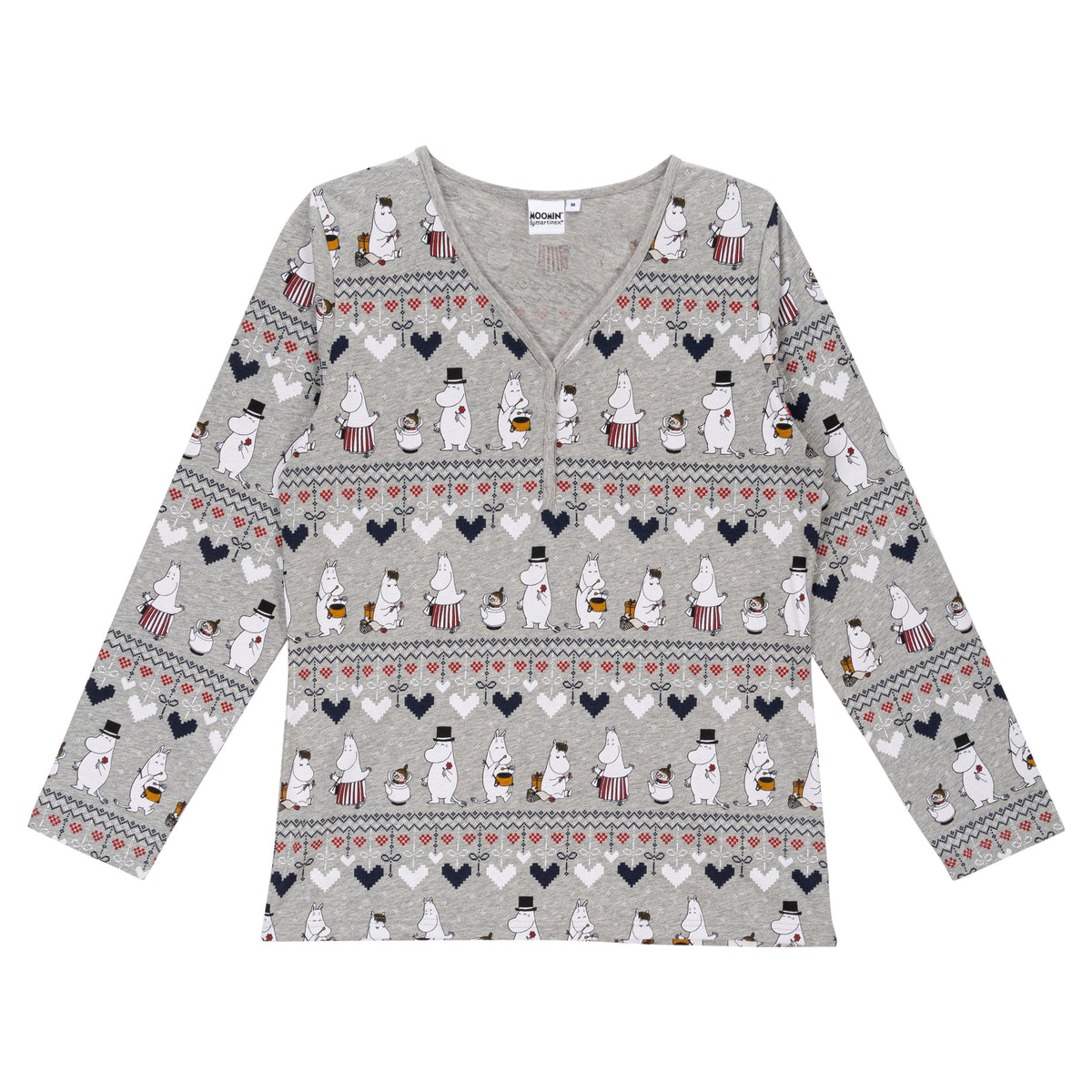 Moomin Winter Heart Women Pyjamas Grey - The Official Moomin Shop
