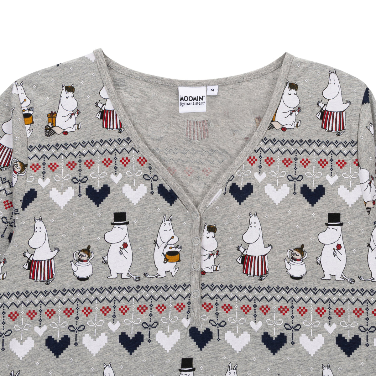 Moomin Winter Heart Women Pyjamas Grey - The Official Moomin Shop