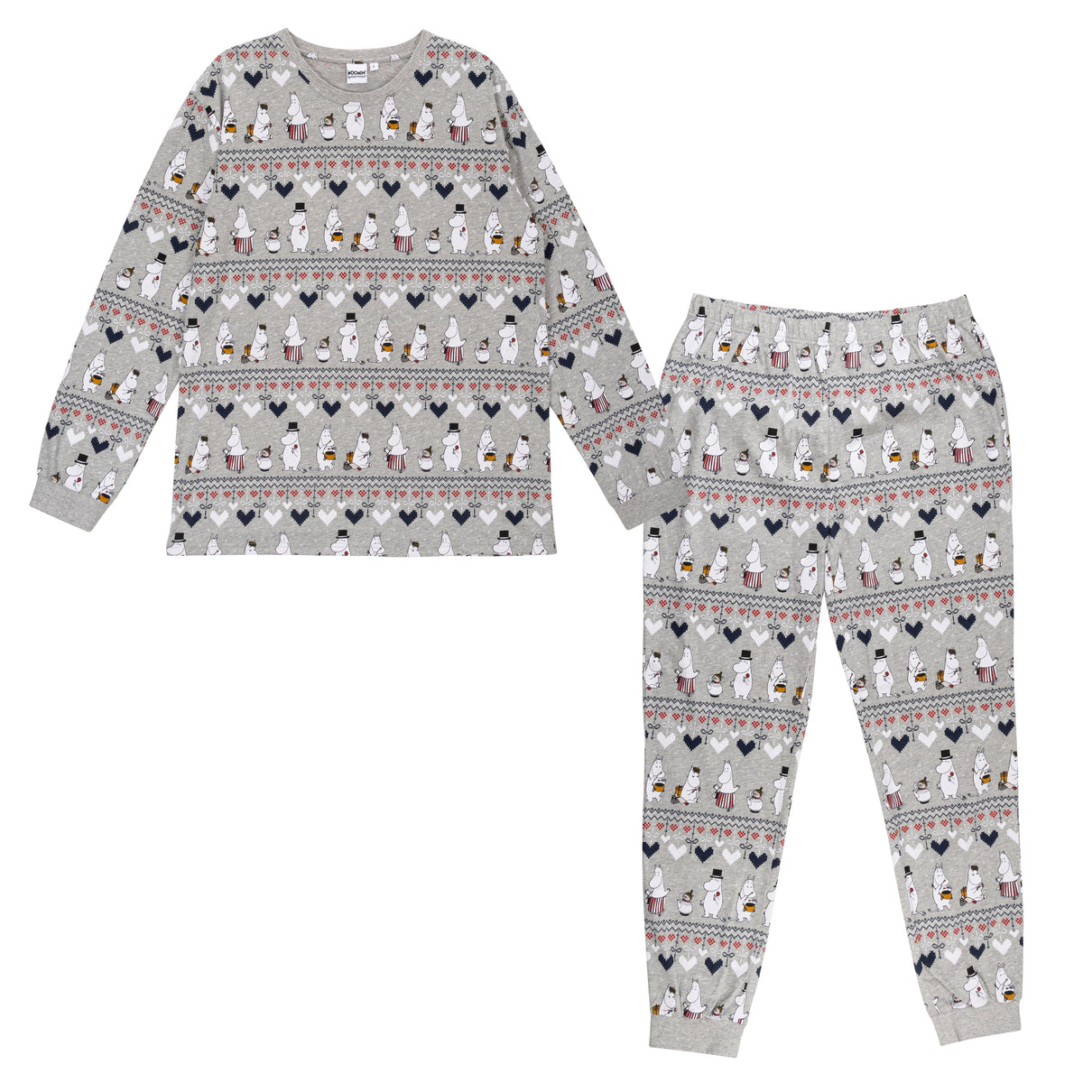 Moomin Winter Heart Men Pyjamas Grey - The Official Moomin Shop