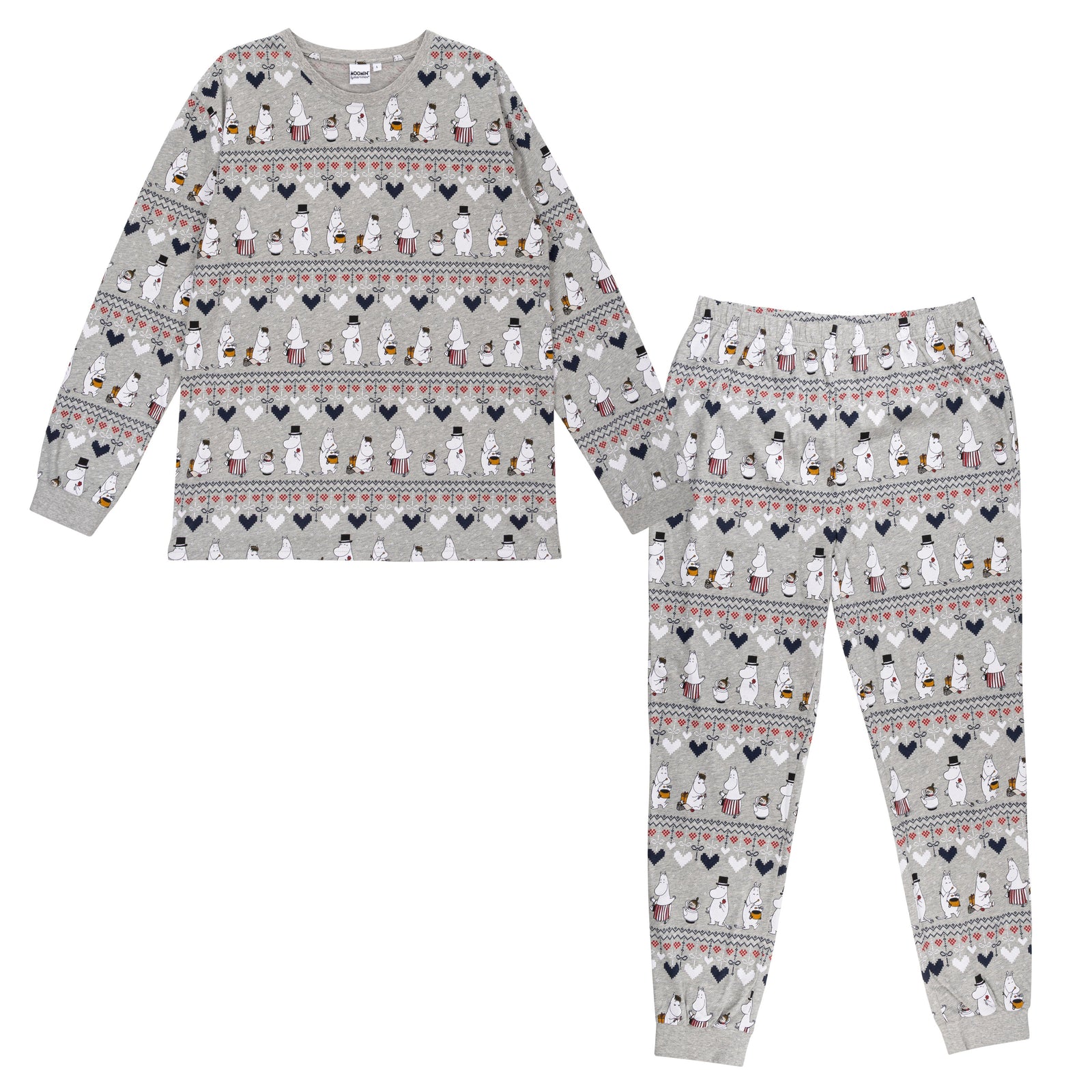 Moomin Winter Heart Men Pyjamas Grey - The Official Moomin Shop