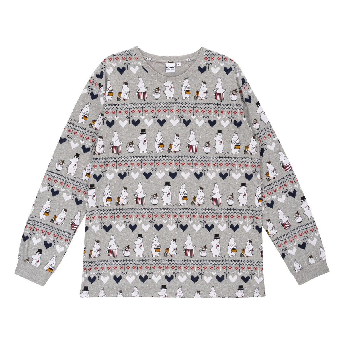 Moomin Winter Heart Men Pyjamas Grey - The Official Moomin Shop