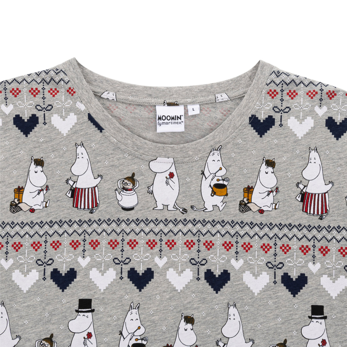 Moomin Winter Heart Men Pyjamas Grey - The Official Moomin Shop