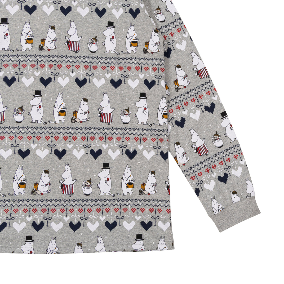 Moomin Winter Heart Men Pyjamas Grey - The Official Moomin Shop