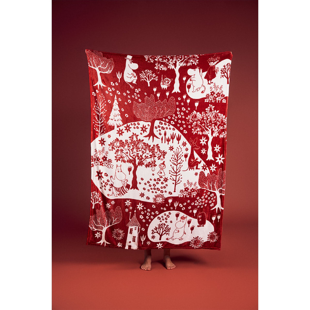 Moomin Park Fleece Blanket Red