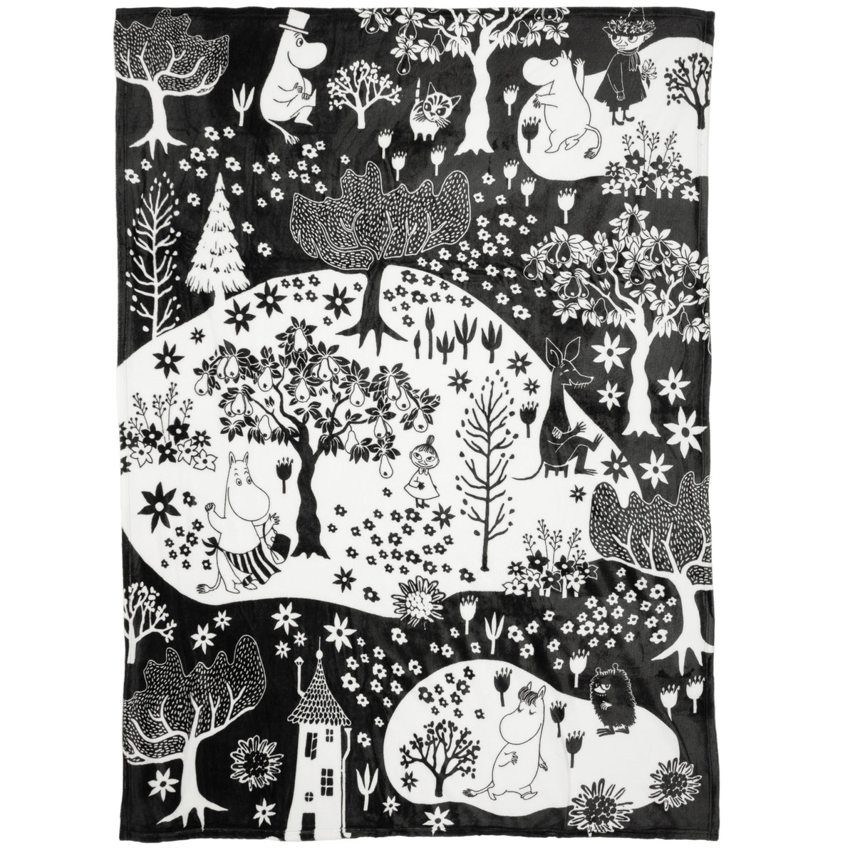 Moomin Park Fleece Blanket Black - The Official Moomin Shop