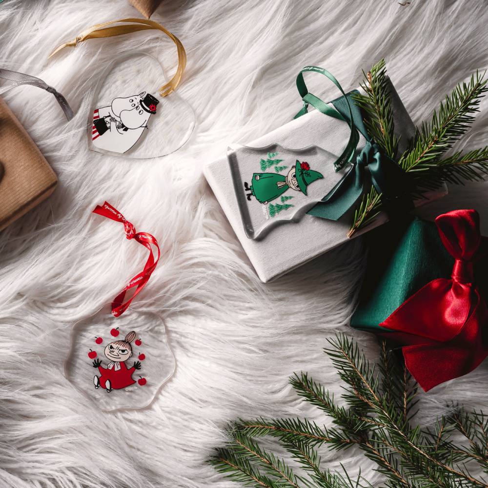 Moominmamma, Moominpappa, Little My & Snufkin Glass Ornaments Bundle