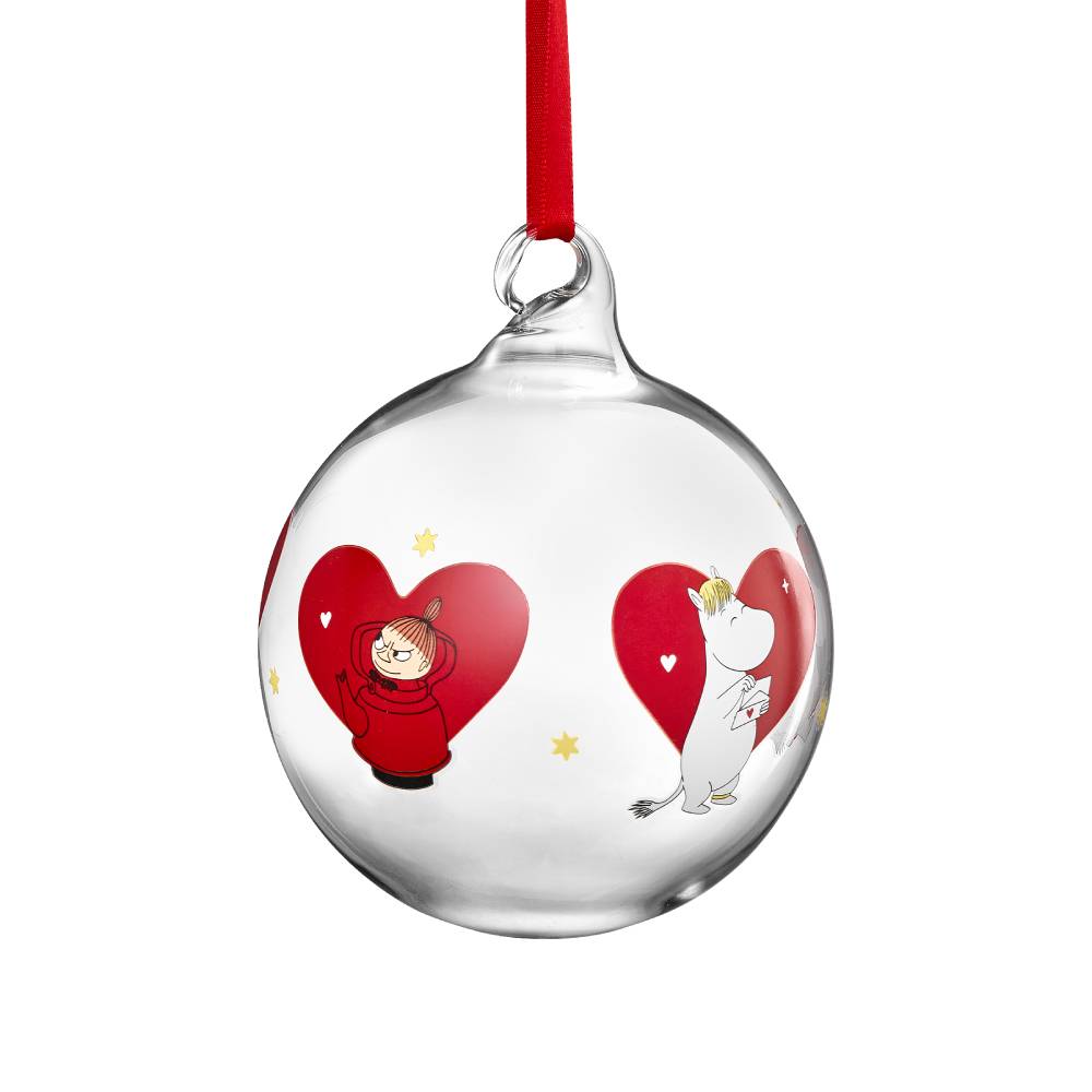 Moomin Heart Glass Bauble 9cm - The Official Moomin Shop