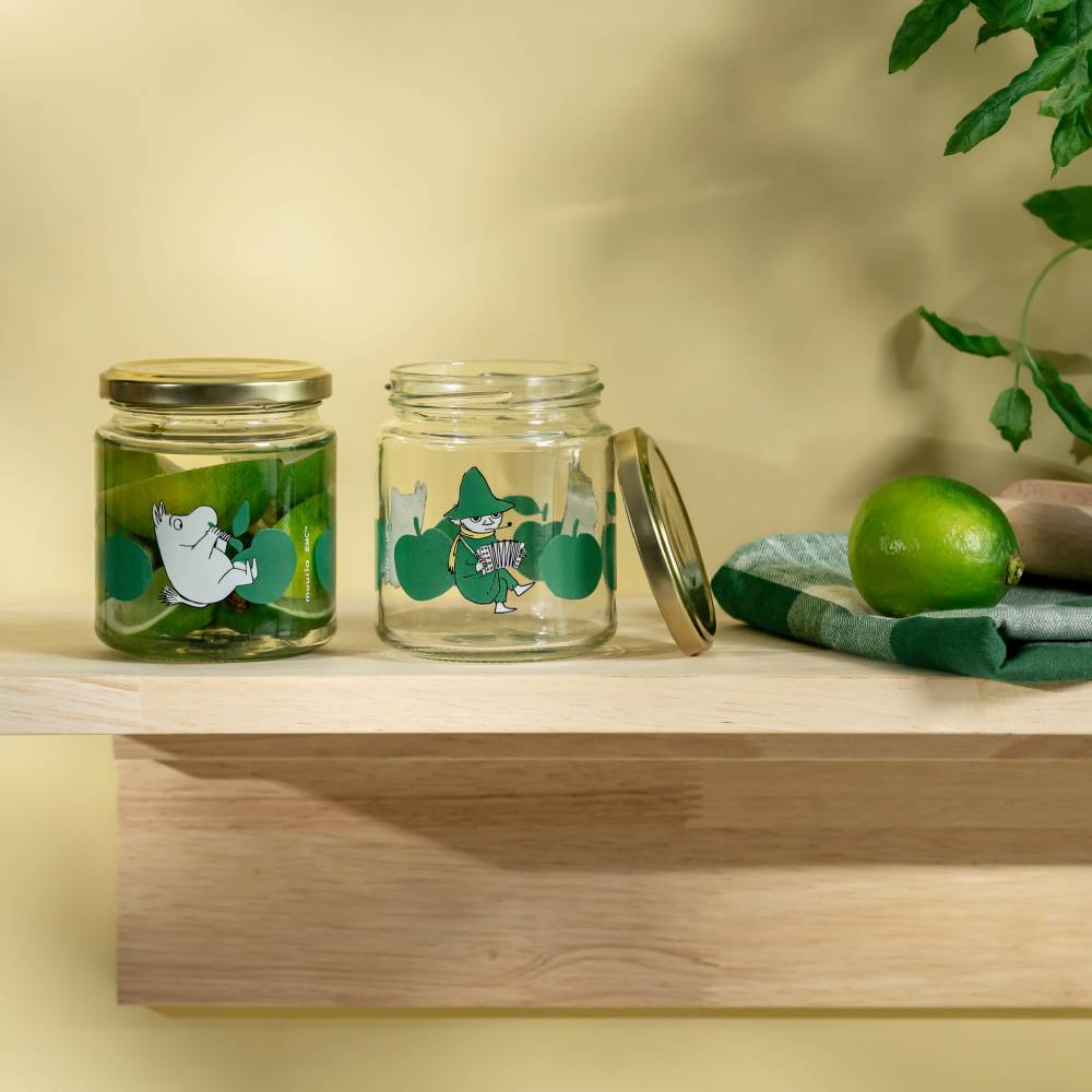 Moomin Joyful Apples Glass Jar 0,3L - The Official Moomin Shop