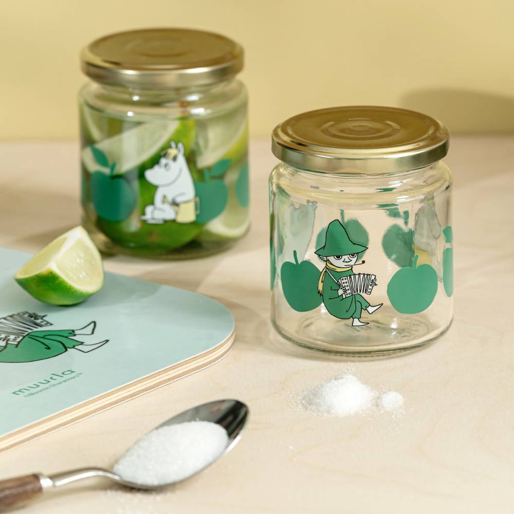 Moomin Joyful Apples Glass Jar 0,3L - The Official Moomin Shop