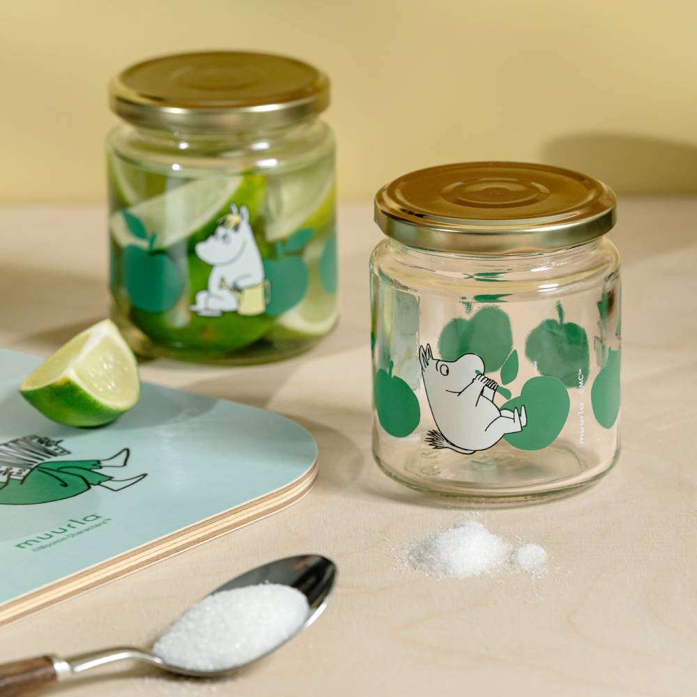 Moomin Joyful Apples Glass Jar 0,3L - The Official Moomin Shop