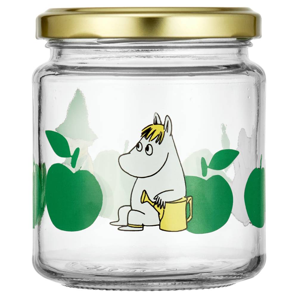 Moomin Joyful Apples Glass Jar 0,3L - The Official Moomin Shop