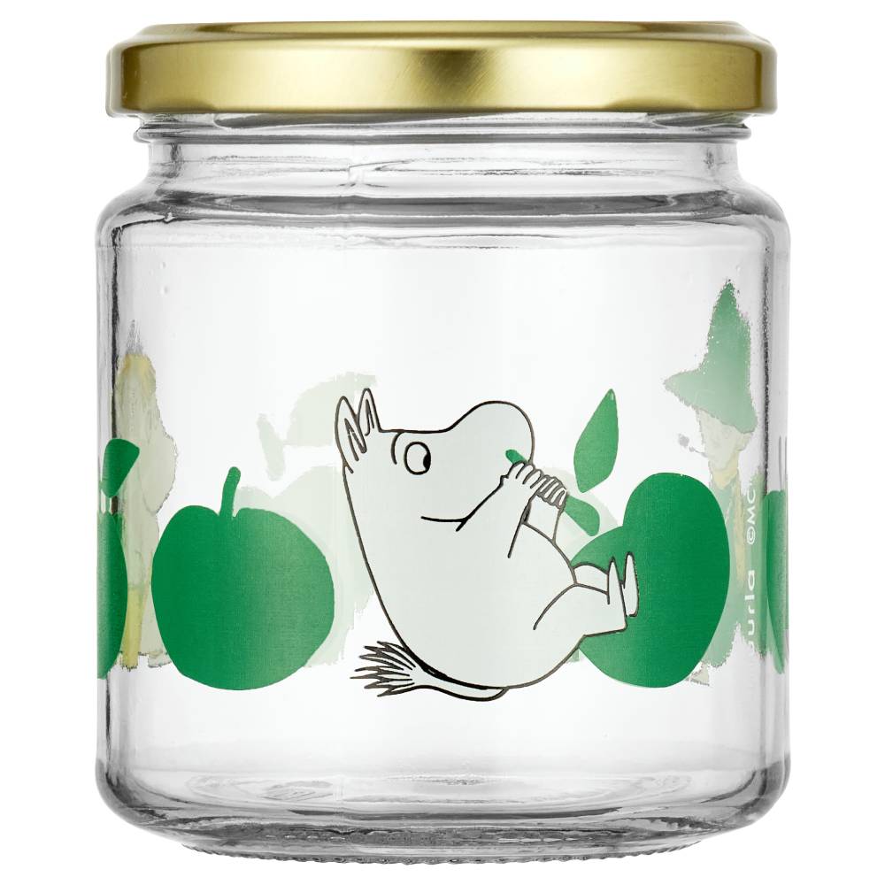 Moomin Joyful Apples Glass Jar 0,3L - The Official Moomin Shop