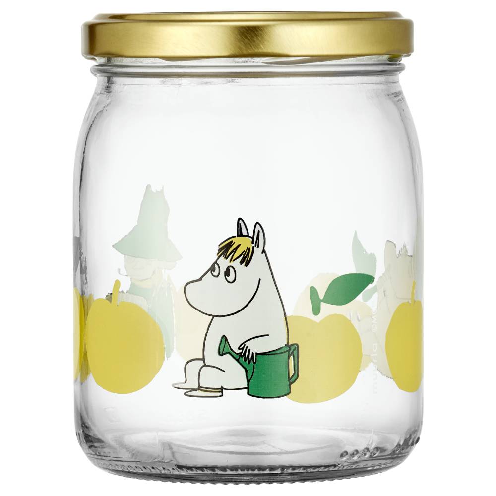 Moomin Joyful Apples Glass Jar 0,5L - The Official Moomin Shop