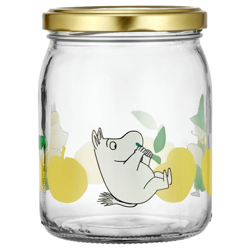 Moomin Joyful Apples Glass Jar 0,5L - The Official Moomin Shop