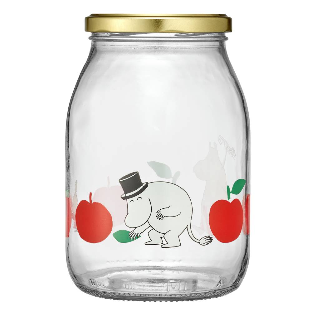 Moomin Joyful Apples Glass Jar 1L - The Official Moomin Shop