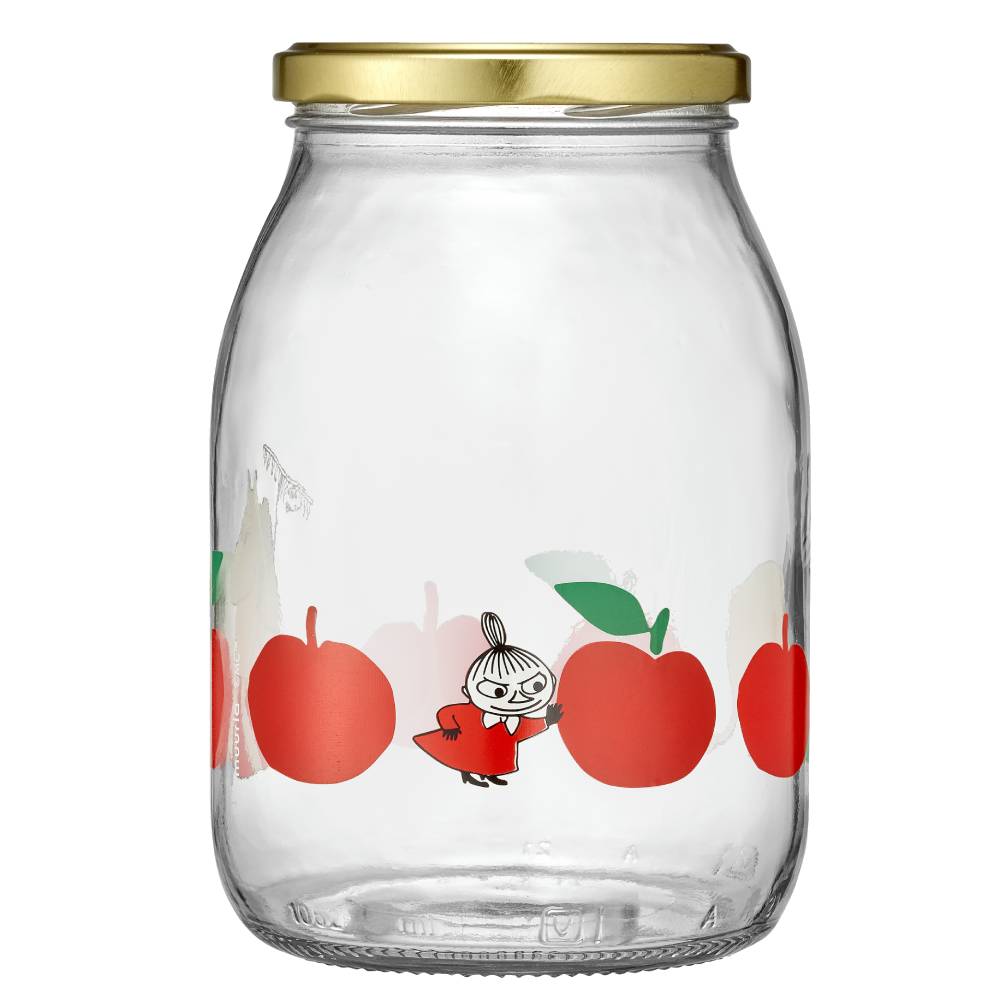 Moomin Joyful Apples Glass Jar 1L - The Official Moomin Shop