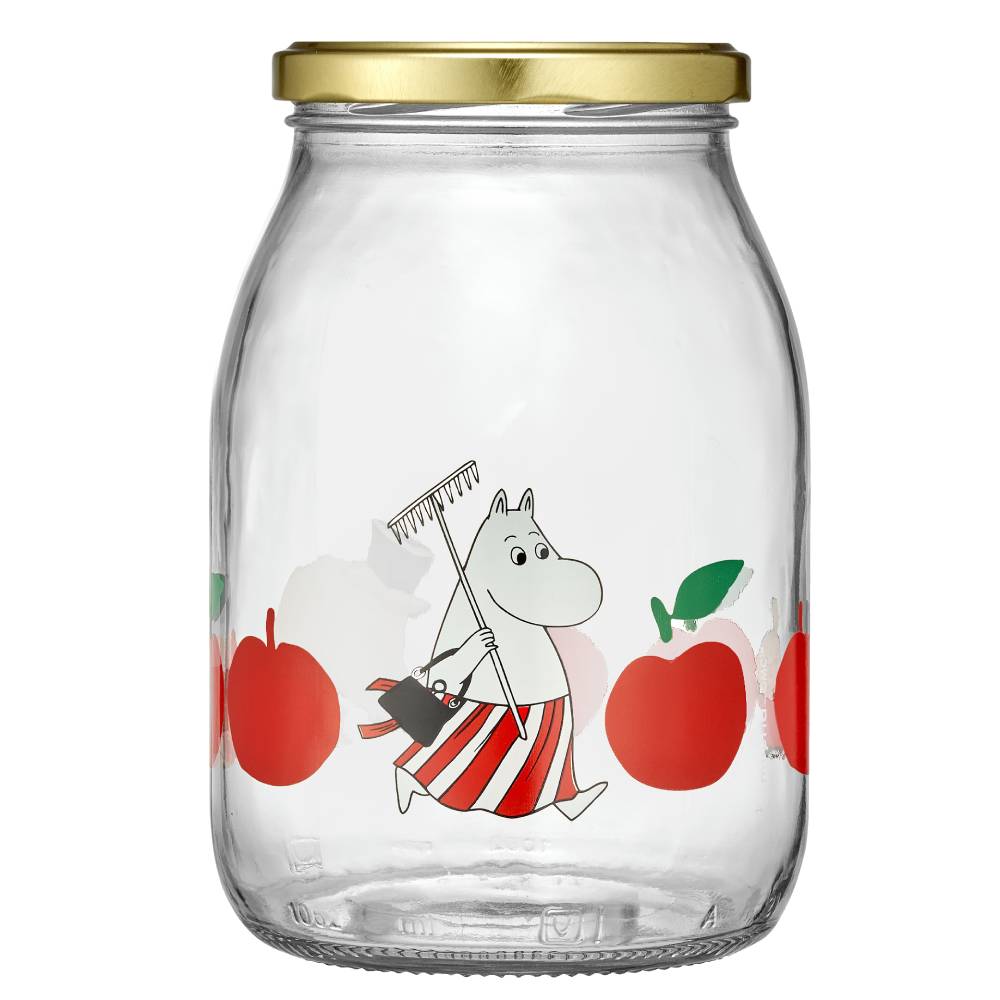 Moomin Joyful Apples Glass Jar 1L - The Official Moomin Shop