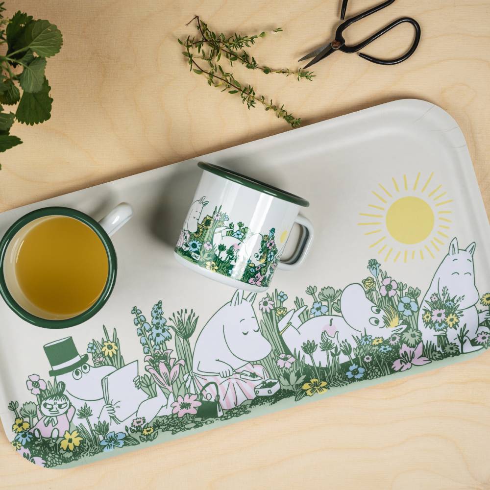 Moomin Garden Tray White  43 x 22 cm