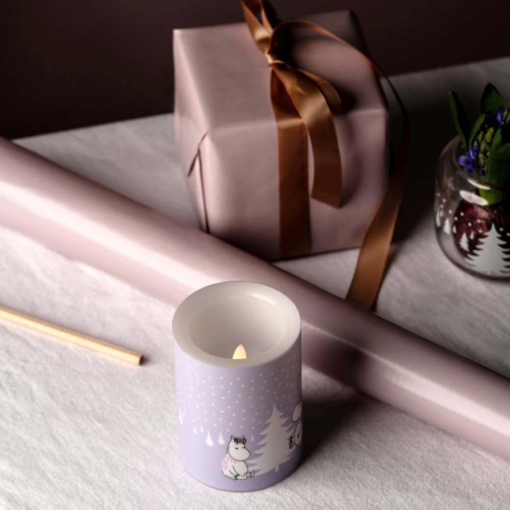 Moomin Snowfall Mug & Led Candle & Tray Lilac Bundle
