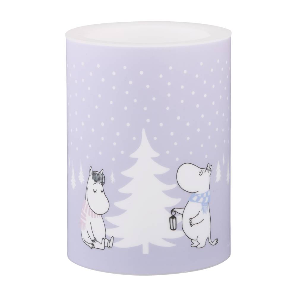 Moomin Snowfall Mug & Led Candle & Tray Lilac Bundle
