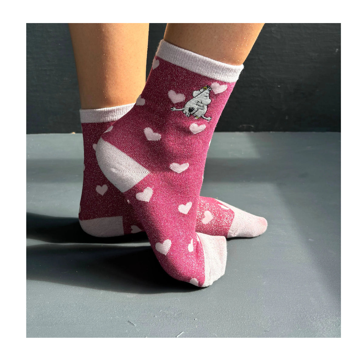 Moomin Glitter Socks Love