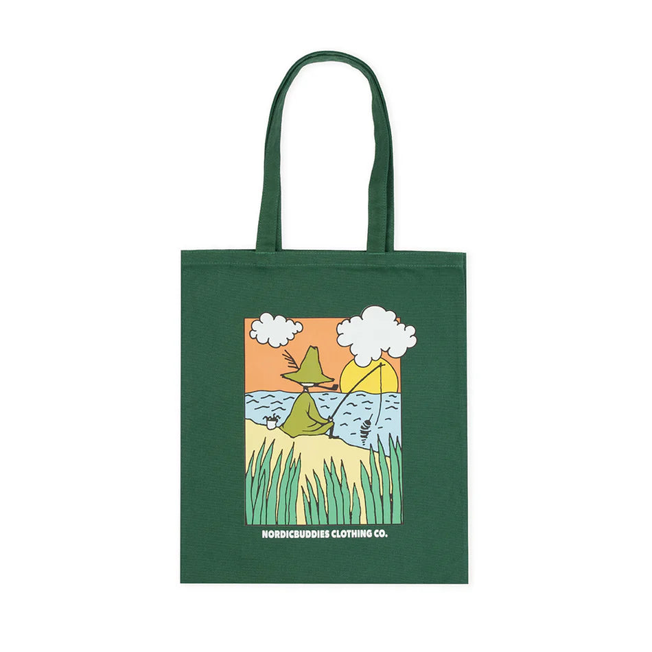 Tote Bag Snufkin Fishing Green