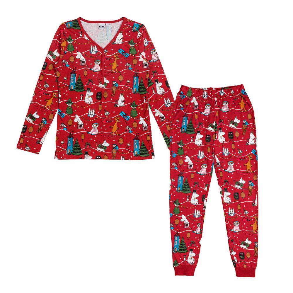 Moomin Celebration Slim Adult Pyjamas Red