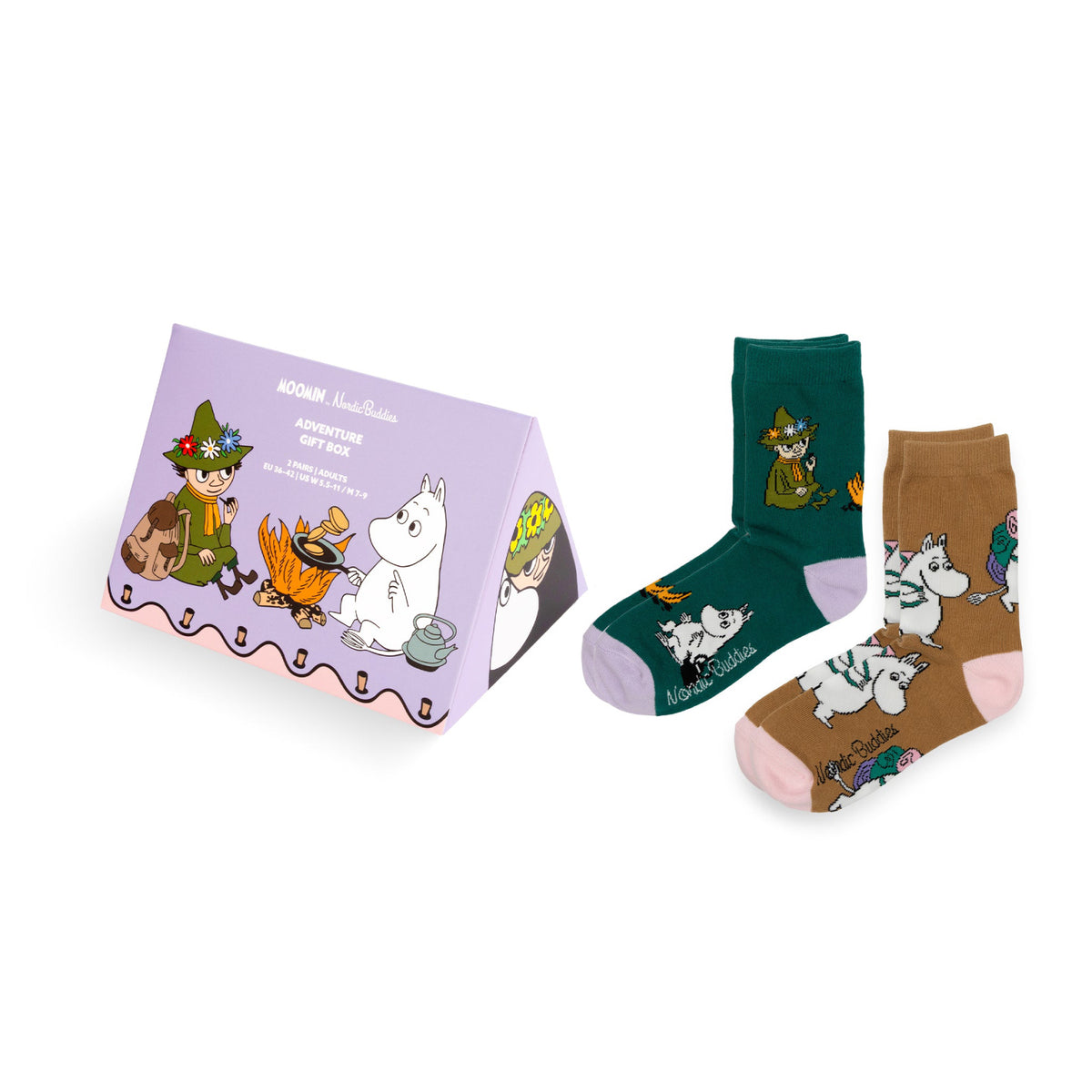 Moomin Adventure Socks 36-42 Gift Box 2 pcs