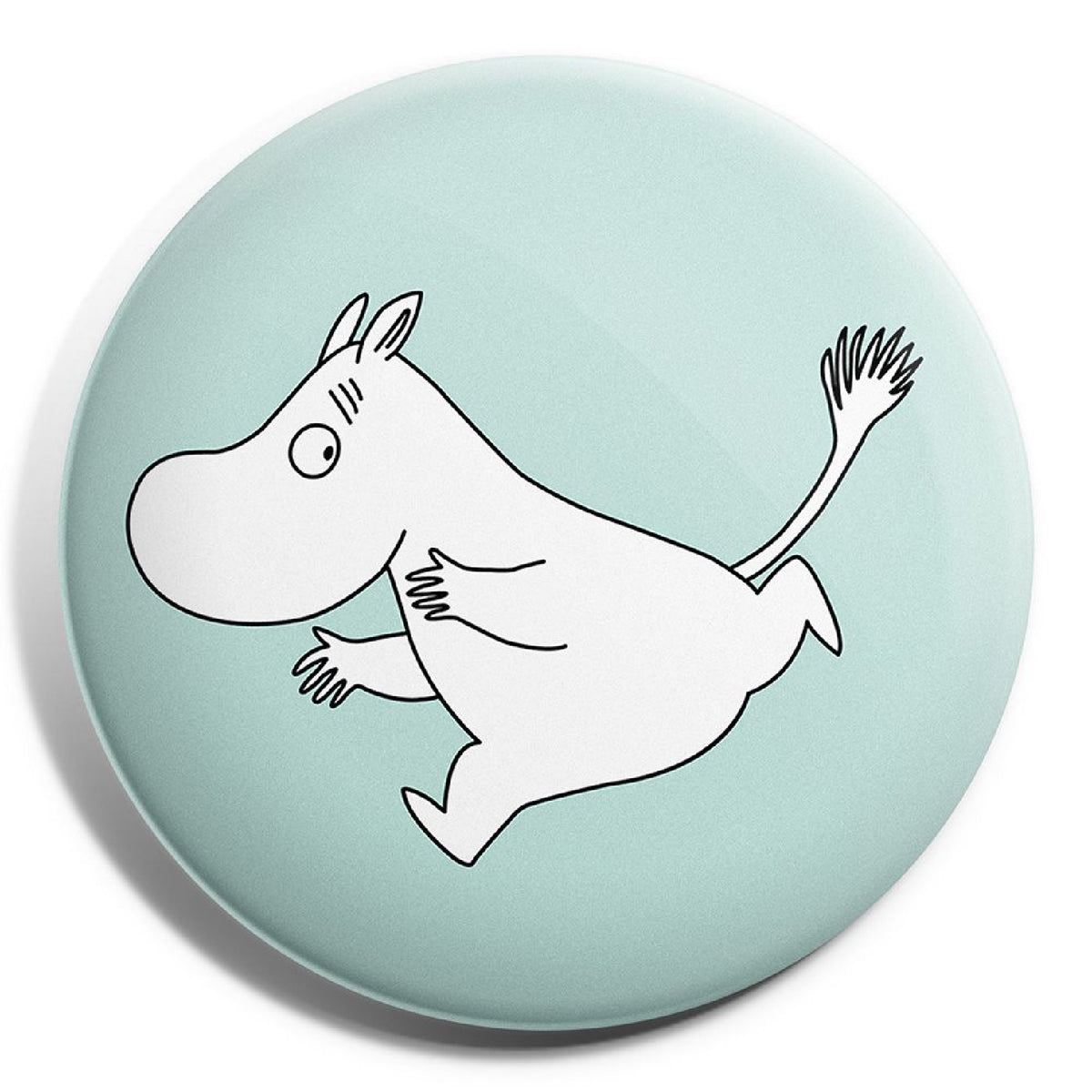 Button Badge Running Moomintroll Turquoise