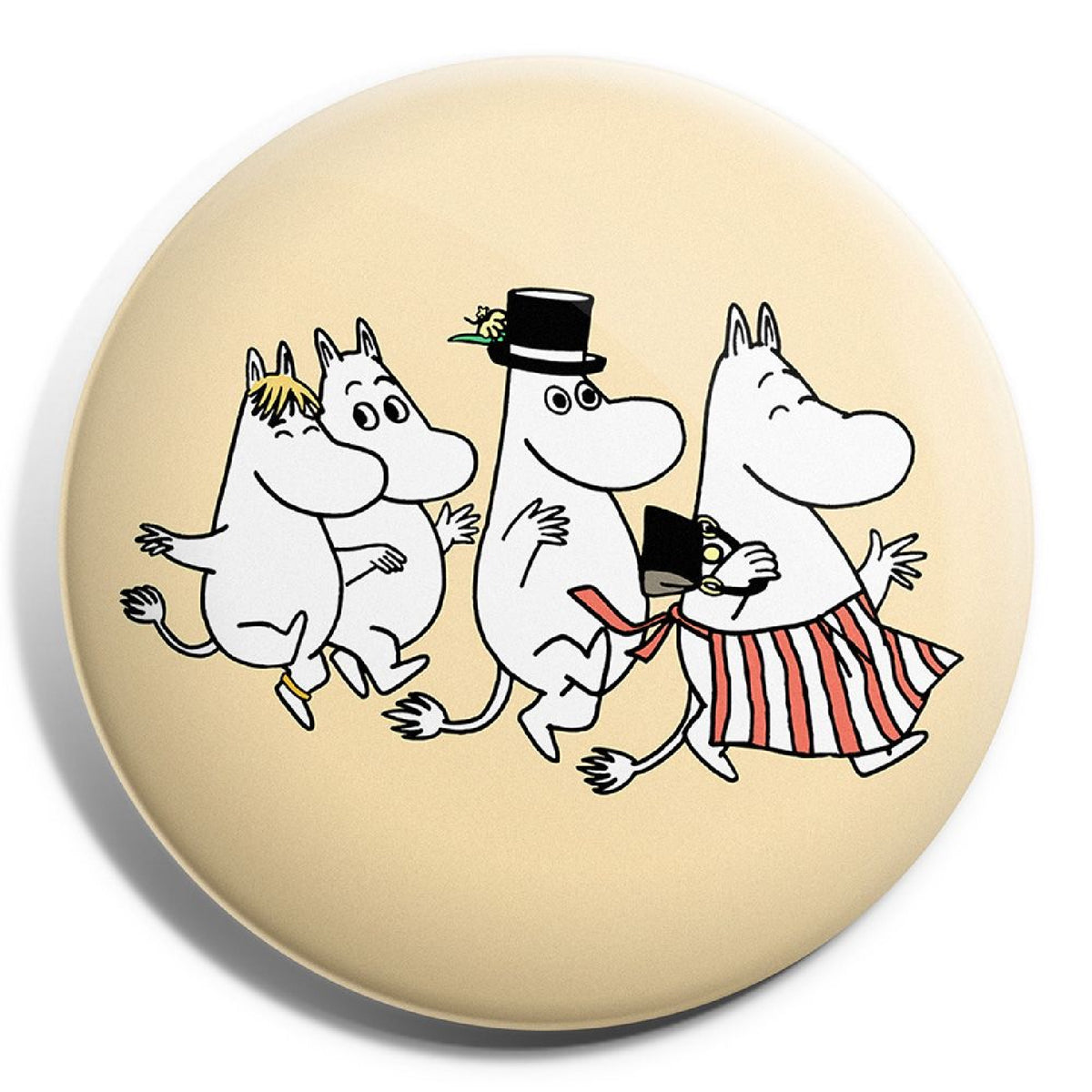 Button Badge Moomin Family Skipping