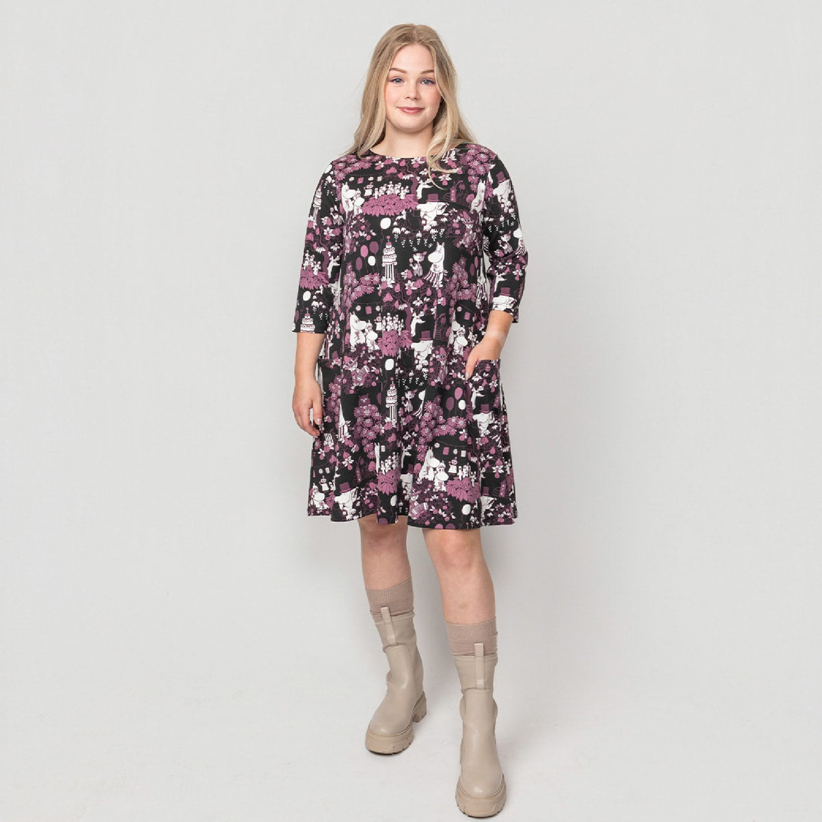 Party Moment Dress Black/Plum