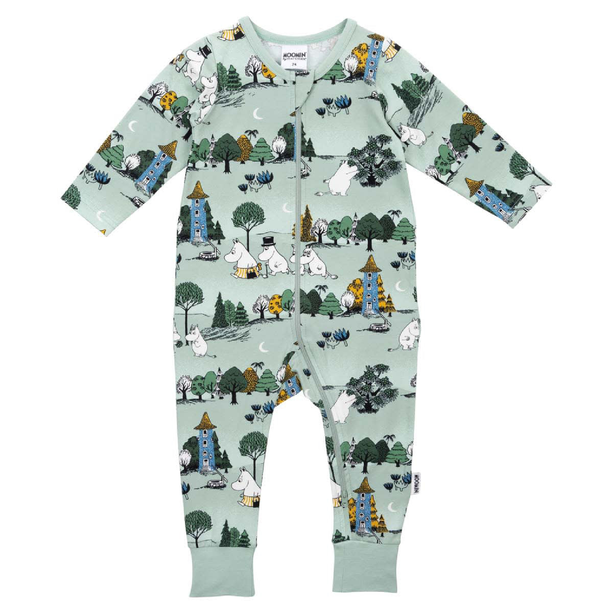 Moomin Moonlit Night Baby Pyjamas Green