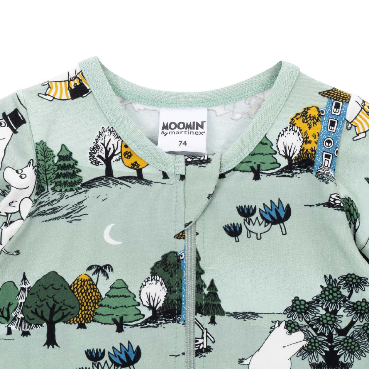 Moomin Moonlit Night Baby Pyjamas Green