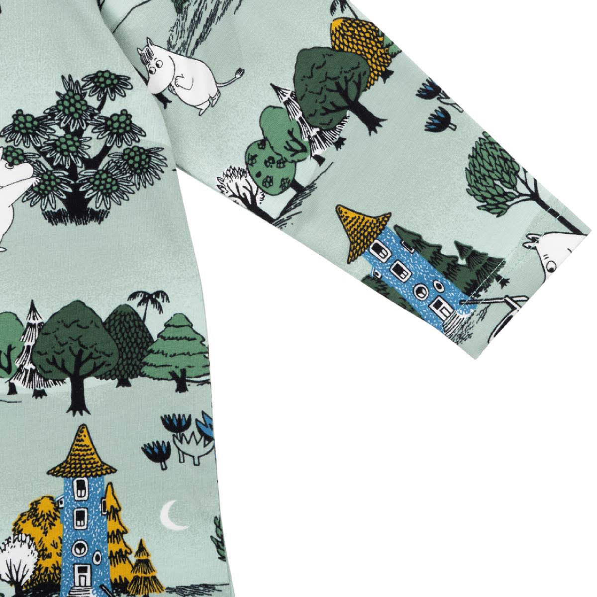 Moomin Moonlit Night Baby Pyjamas Green