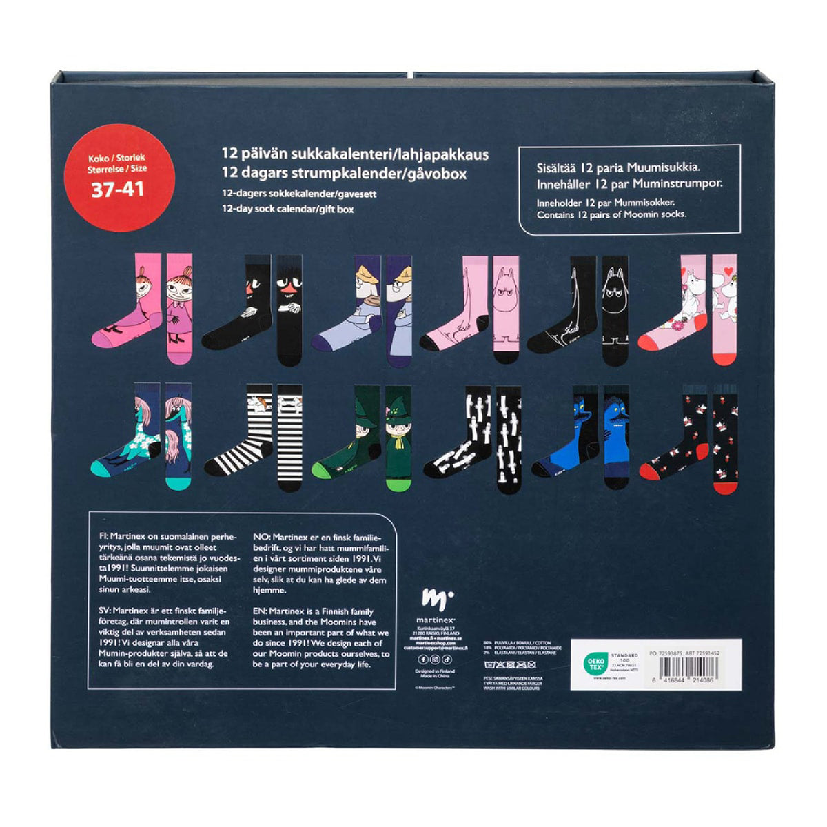 Moomin Sock Advent Calendar Size 8-11