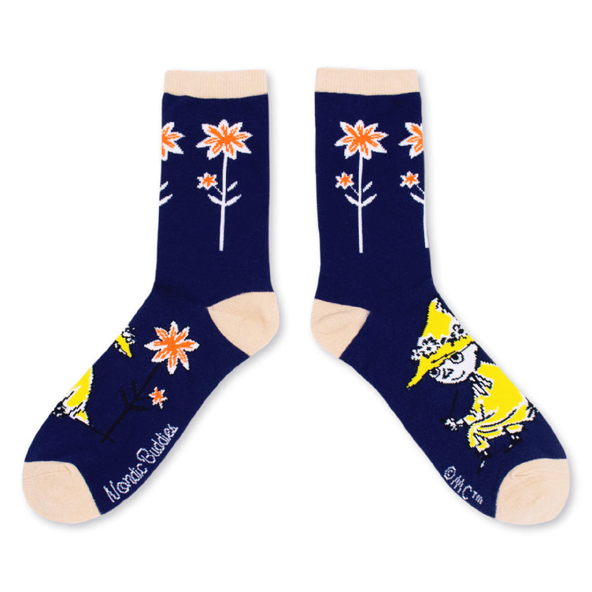 MOOMIN 80 Snufkin Socks Blue/Beige - Red Cross