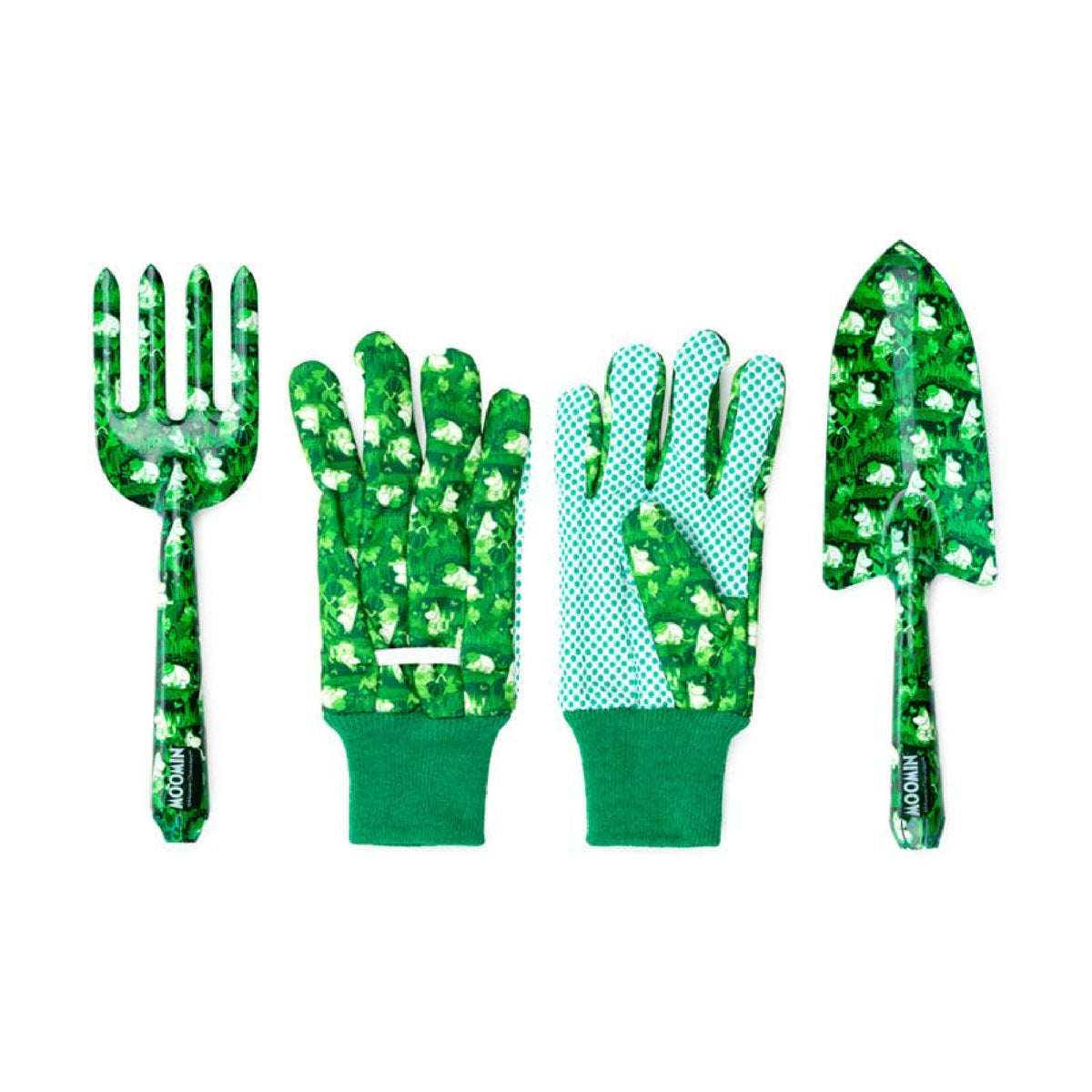Moomin Garden Life 3 Piece Trowel, Fork & Gloves Gardening Gift Set