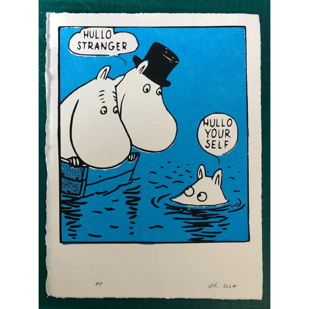 Moomin Art Print Hullo Yourself Blue (medium)