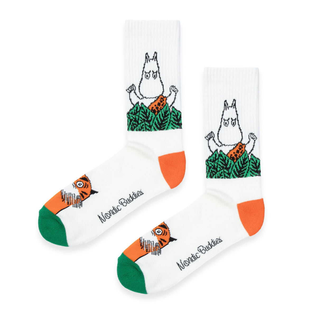 Moomin Socks Moomintroll Retro Jungle White/Green